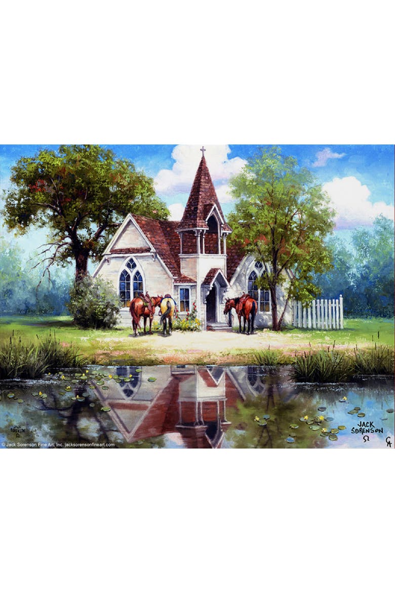 Reflections of a Country Church 1000 piece Jigsaw Puzzle for Adults, Alternate, color, Multicolor