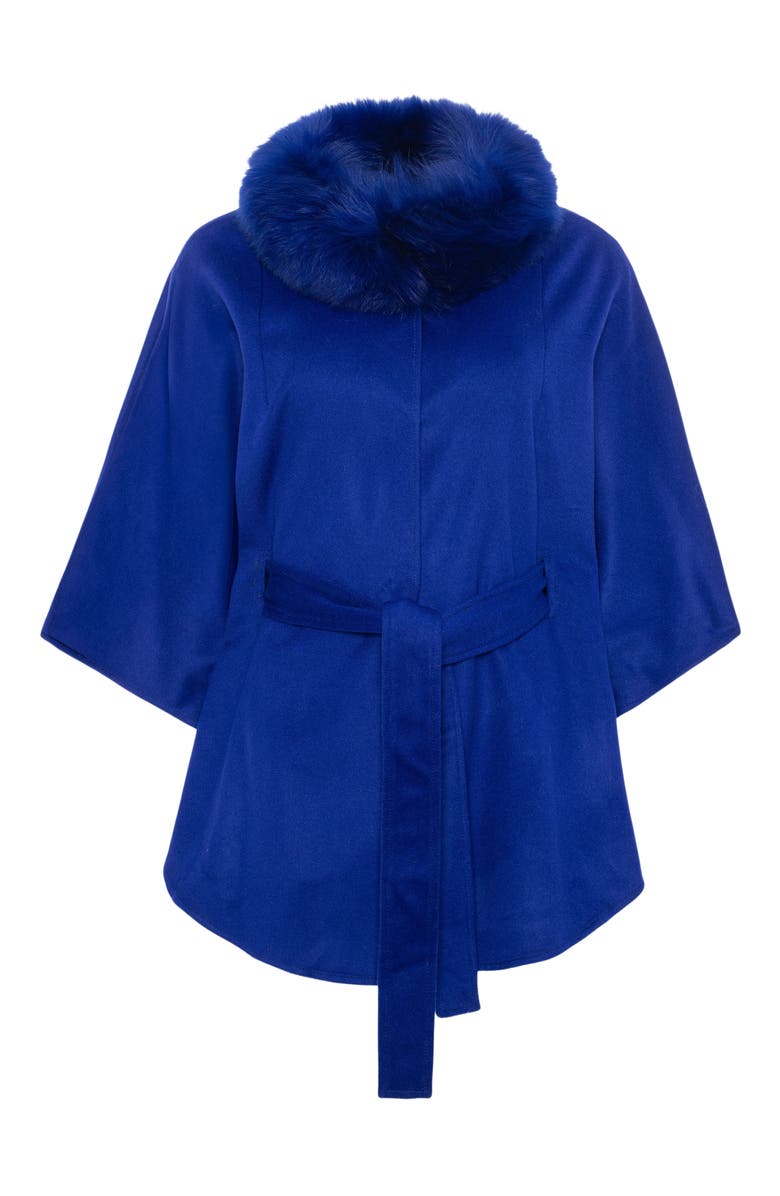 GORSKI Wool Belted Cape, Alternate, color, Cobalt Blue