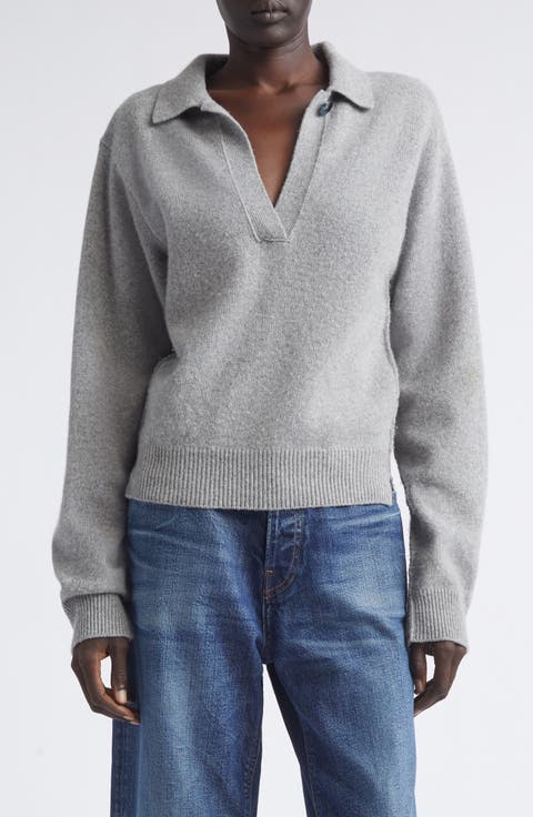 Ash Johnny Collar Wool & Cashmere Sweater