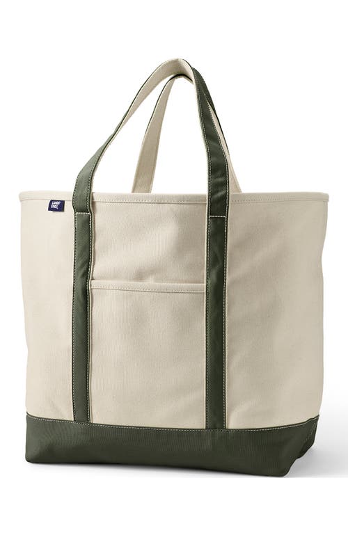 Lands' End Open Top Canvas Tote Bag in Natural/hot Pink at Nordstrom, Size X-Large