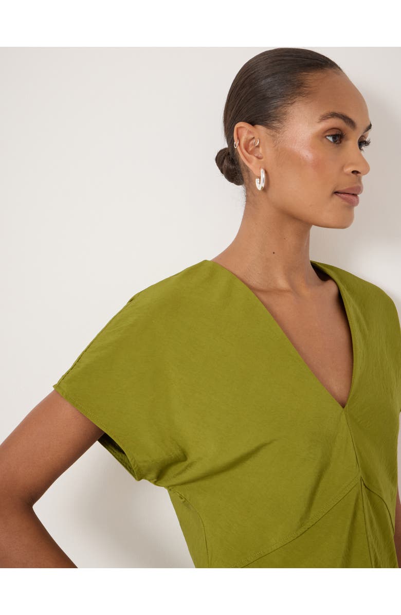 Hush Grace Air Flow Short Sleeve Top, Alternate, color, Dark Olive Green