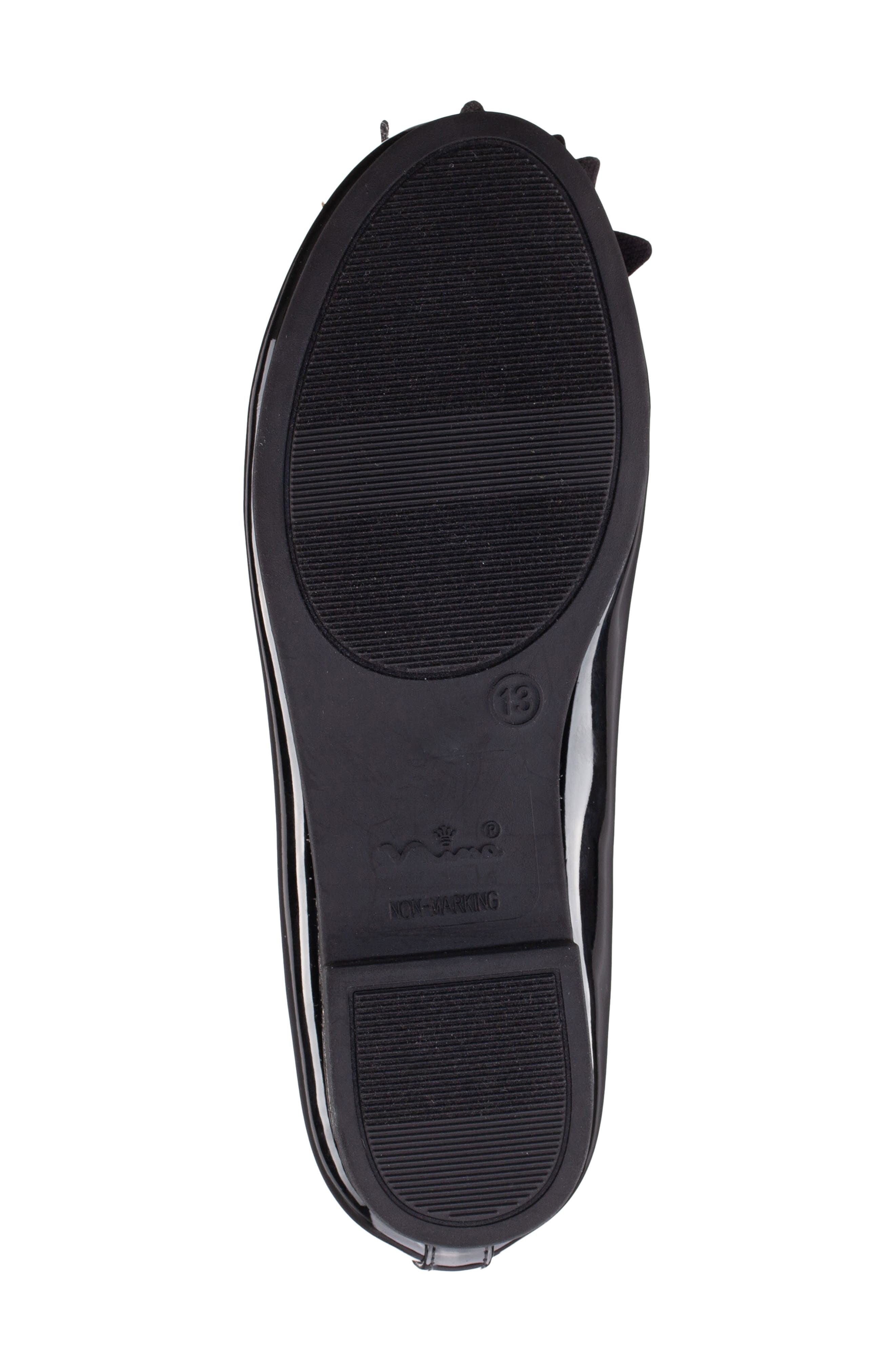 Nina Jeanesse Metallic Ballet Flat, Alternate, color, Black Patent