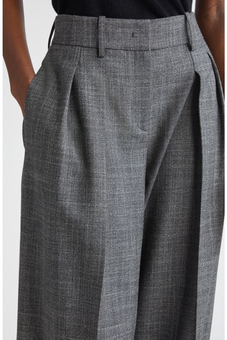 Pleated Slouch Wool & Silk Trousers, Alternate, color, GRAPHITE MULTI