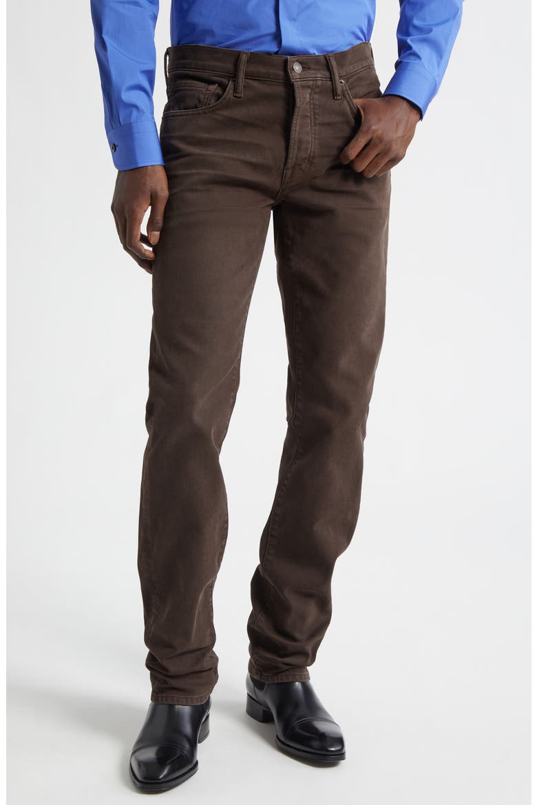Western Corduroy Straight Leg Jeans, Main, color, DARK CHOCOLATE