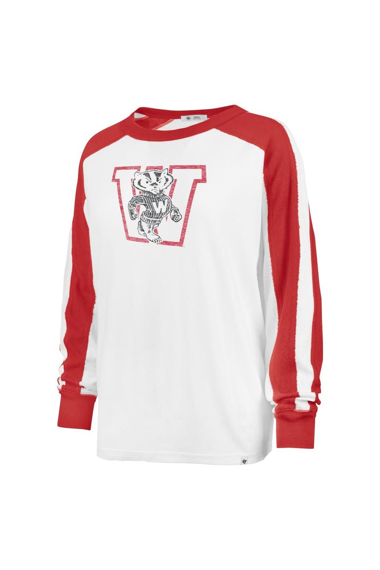 Women's '47 White Wisconsin Badgers Premier Caribou Long Sleeve T-Shirt, Alternate, color, White
