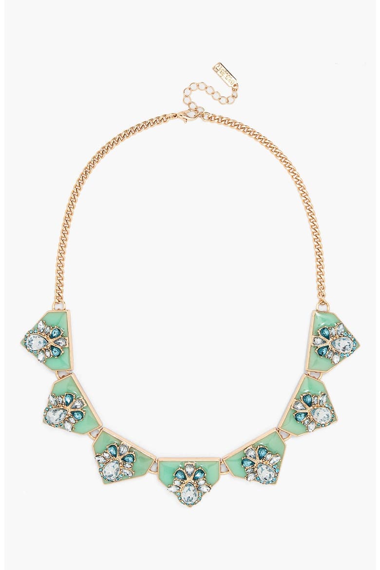 Embellished Collar Necklace, Main, color, MINT MULTI/ CLEAR/ GOLD