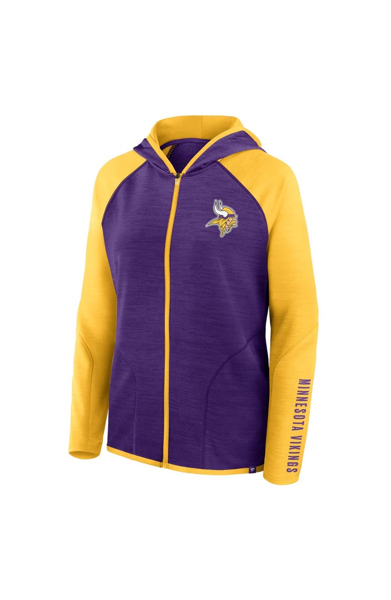 FANATICS Women's Fanatics Purple/Gold Minnesota Vikings Redzone End Around Pass Raglan Full-Zip Hoodie, Alternate, color, Purple