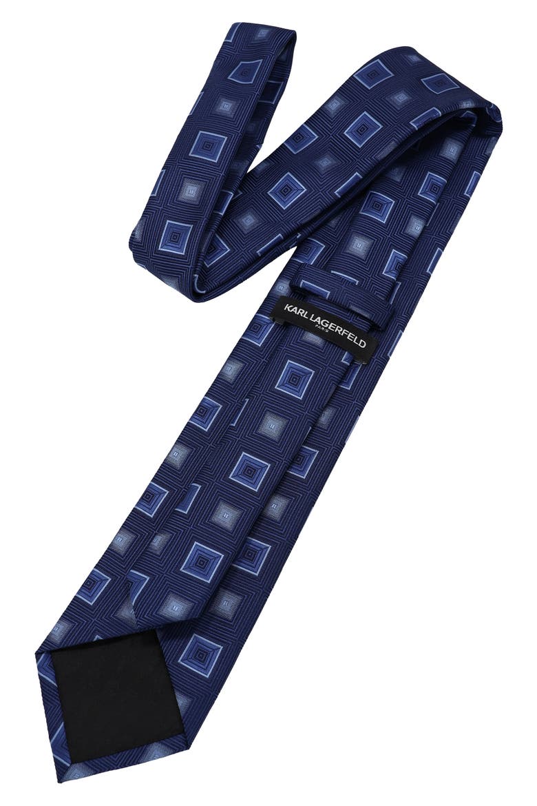 Abstract Diamond Tie, Alternate, color, NAVY/ BLUE