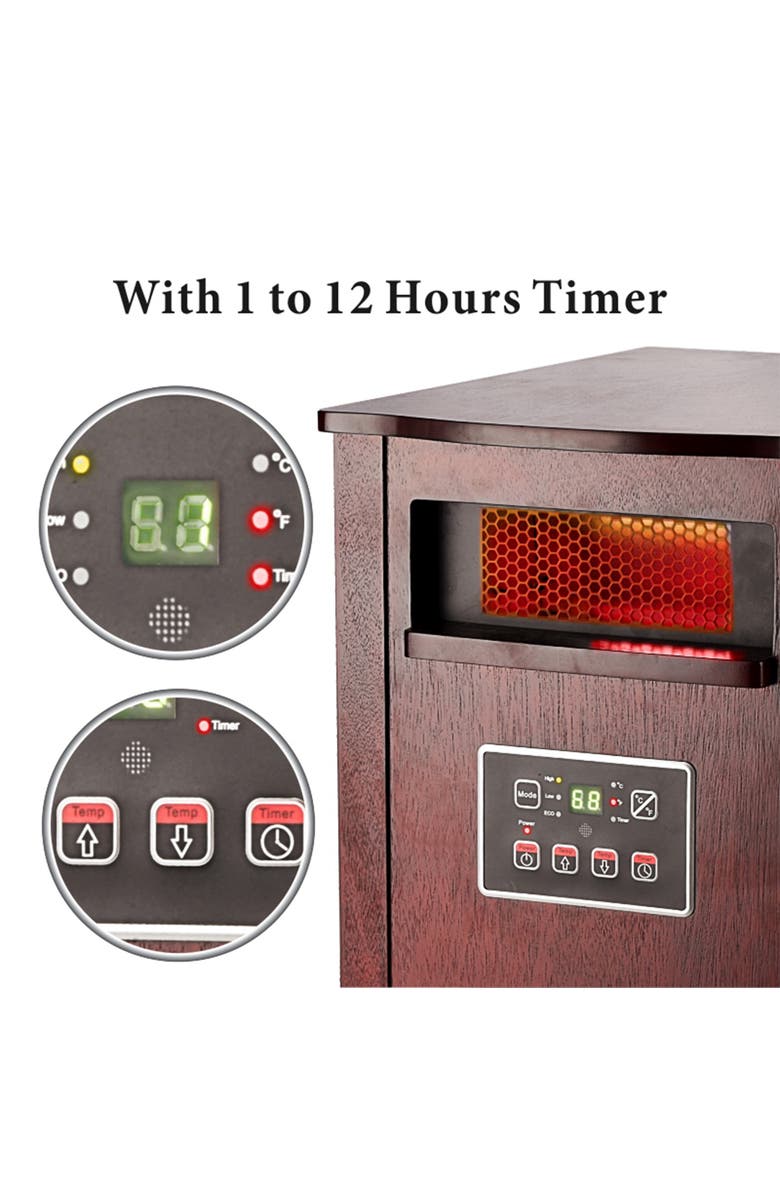Optimus Infrared Quartz Heater With Remote, Alternate, color, Brown