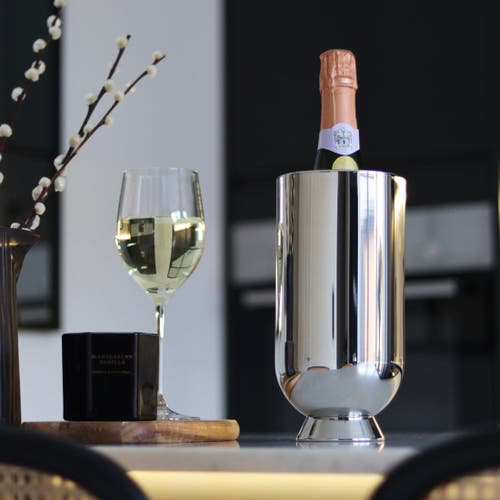 Nick Munro Trombone Wine Cooler In Silver