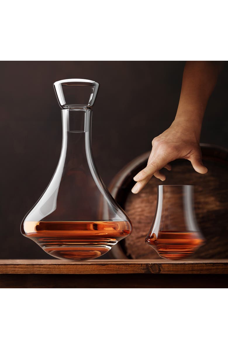 FINAL TOUCH Revolve - Revolving Spirits Decanter with Stopper, Alternate, color, Clear