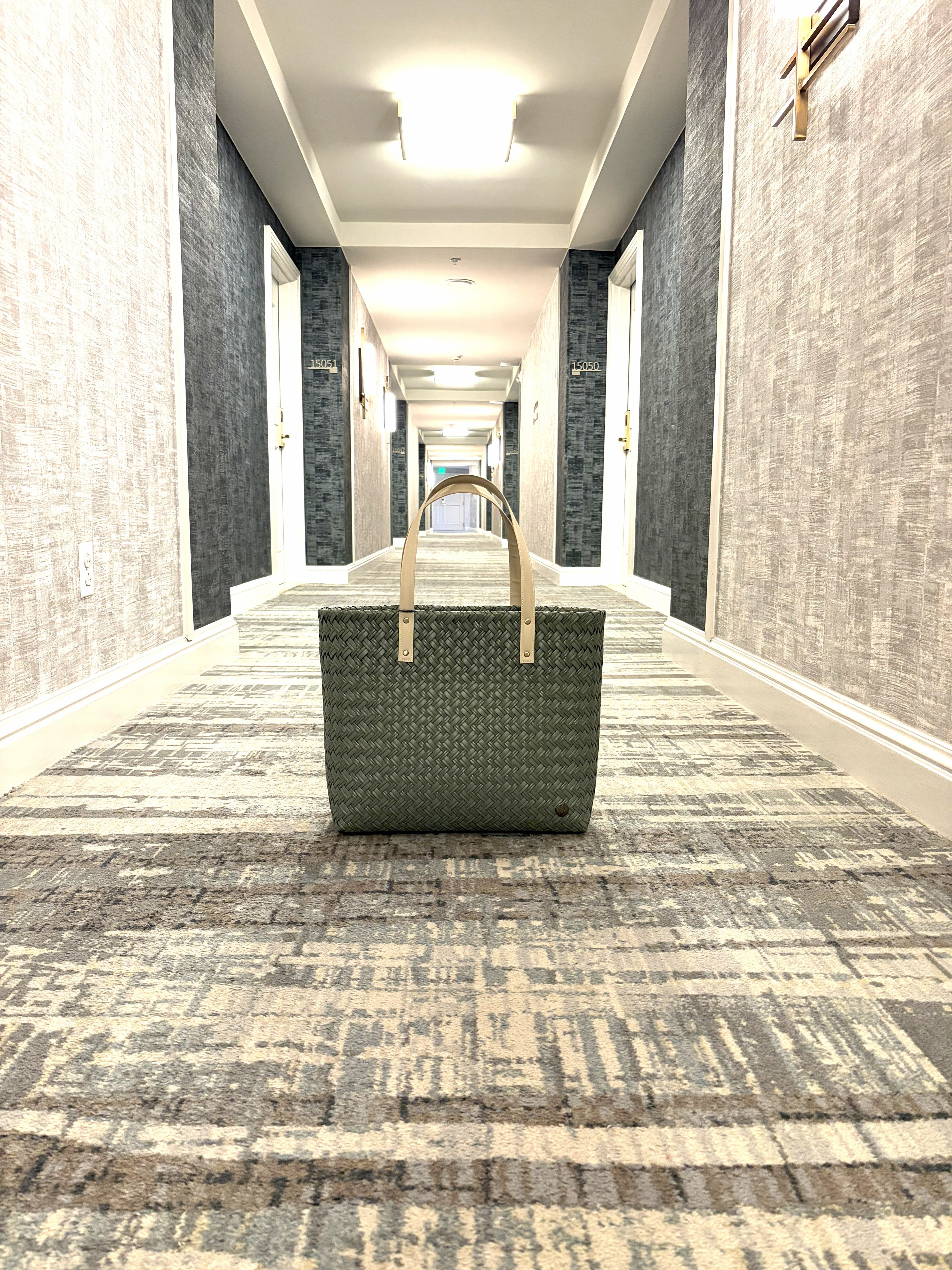 Handed By Faye Recycled Plastic Shopper, Alternate, color, Sage Green