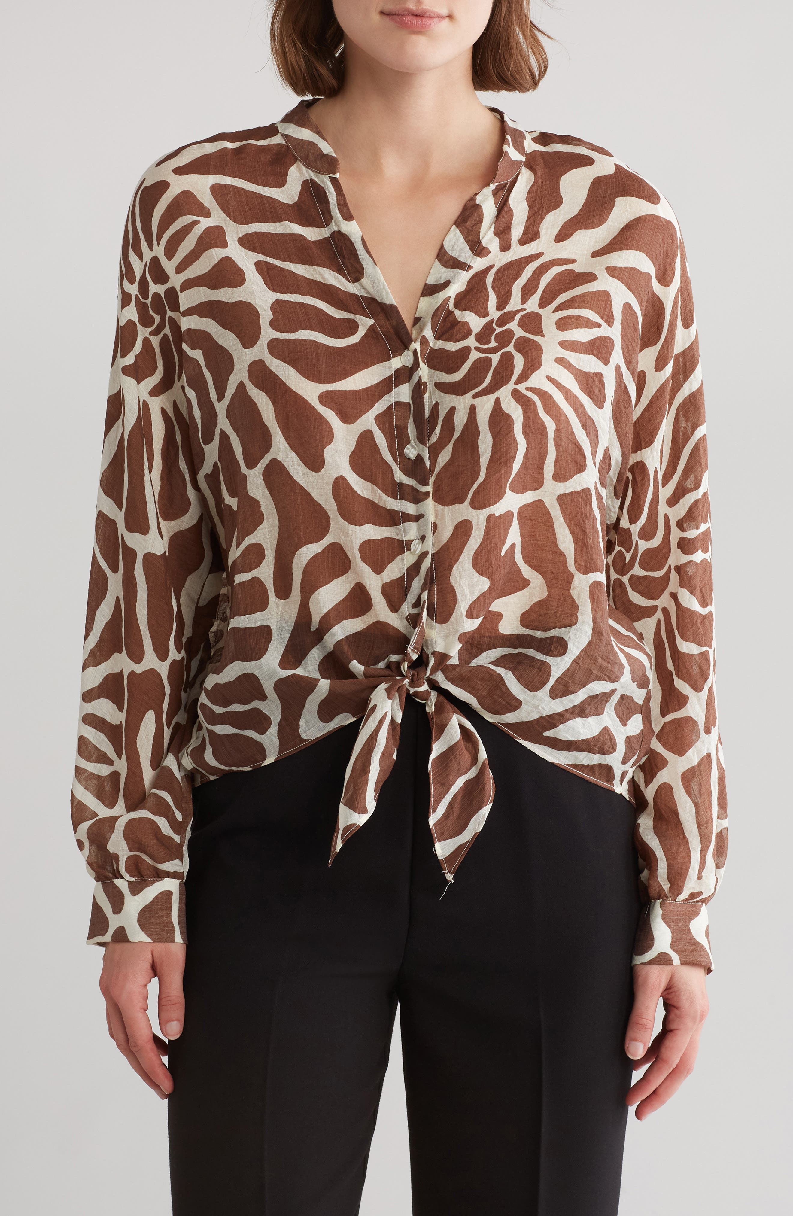 Halogen® Tie Front Top (Women) | Nordstromrack