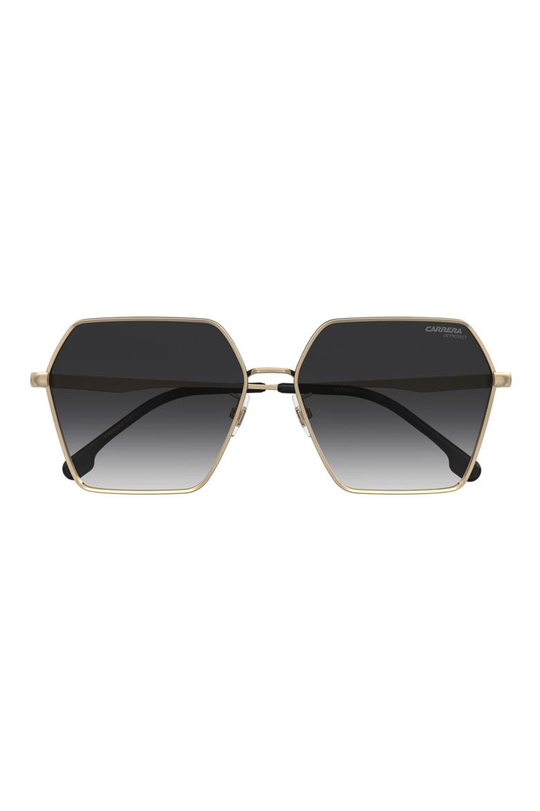 60mm Gradient Rectangular Sunglasses, Alternate, color, GOLD BLACK/ DARK GREY SF