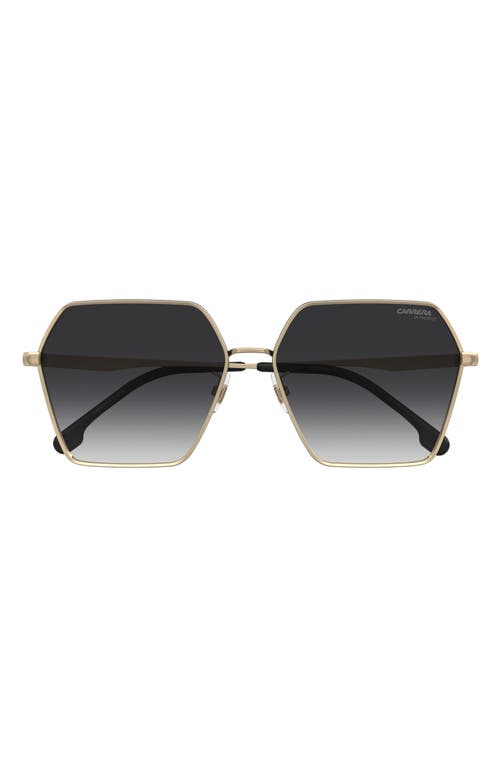 Carrera Eyewear 60mm Gradient Rectangular Sunglasses In Gold Black/dark Grey Sf
