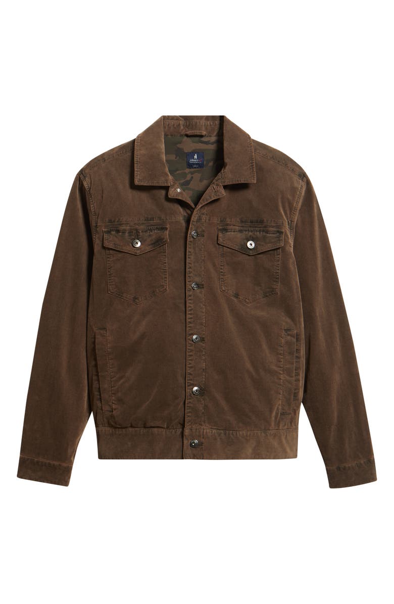 johnnie-O Rett Cotton Stretch Corduroy Trucker Jacket, Alternate, color, Coffee