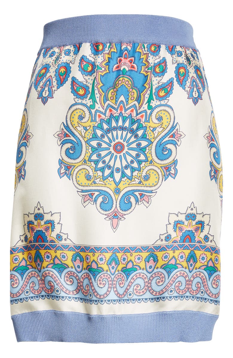 Etro Paisley Mixed Media Miniskirt, Main, color, 