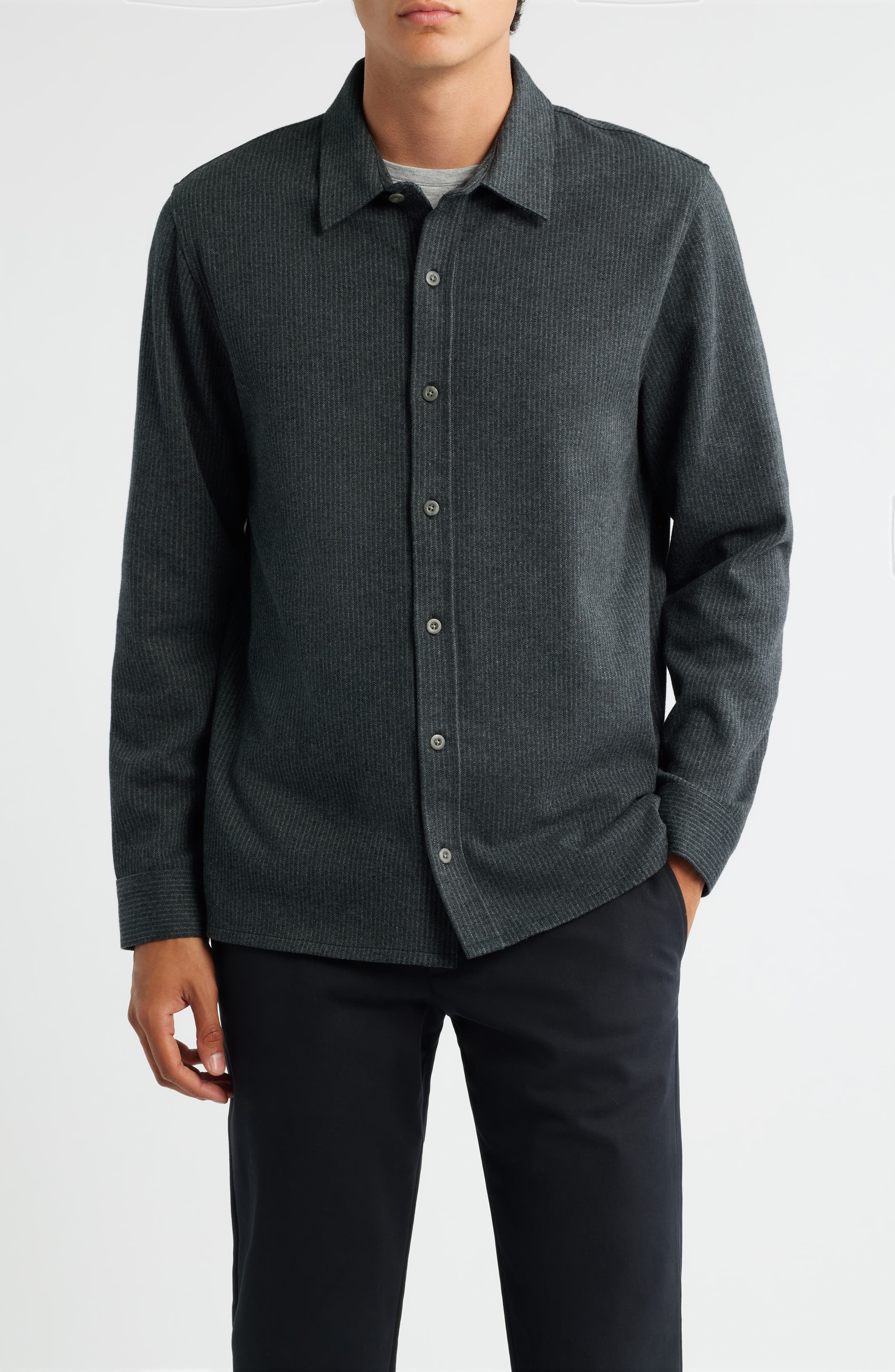 Vince Pinstripe Jacquard Button-Up Shirt