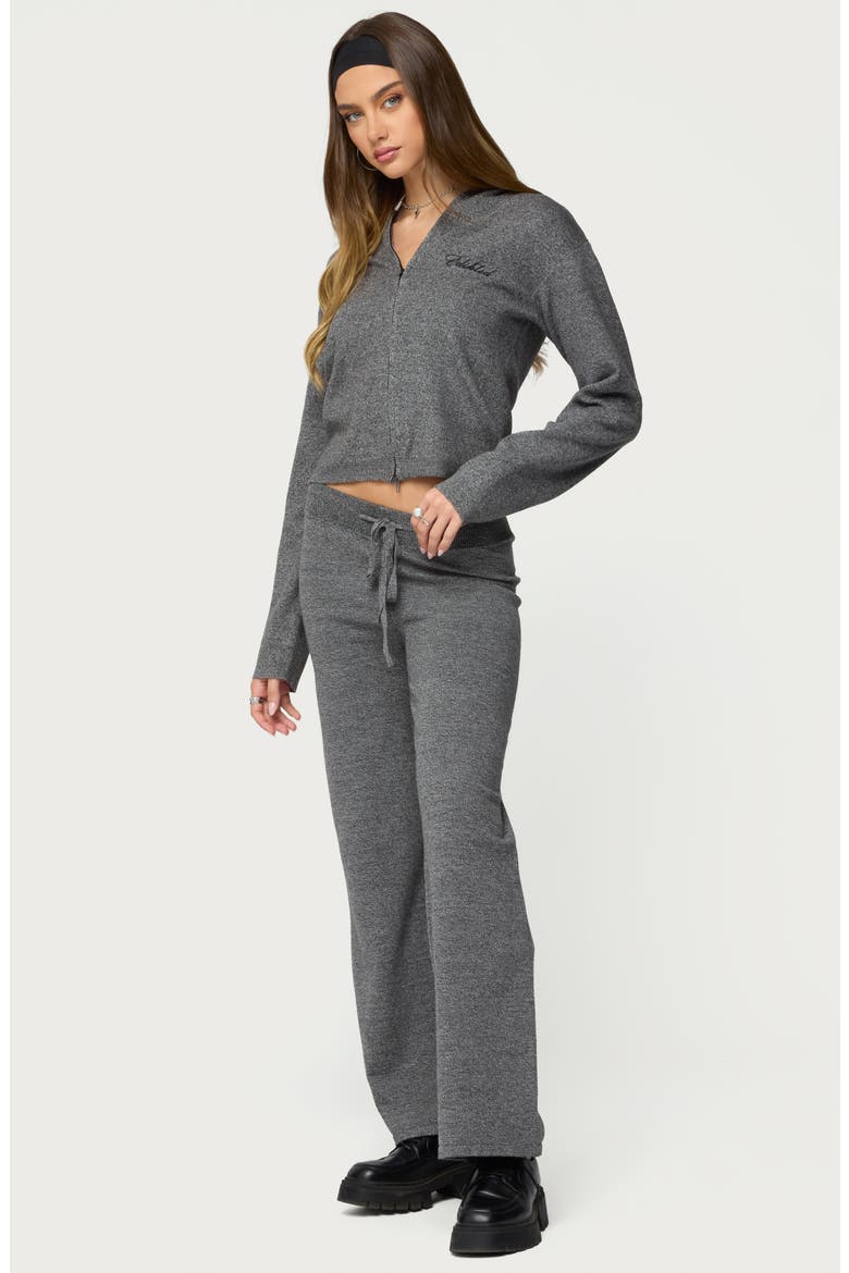 Ayah Knit Zip Crop Hoodie, Alternate, color, DARK-GRAY-MELANGE
