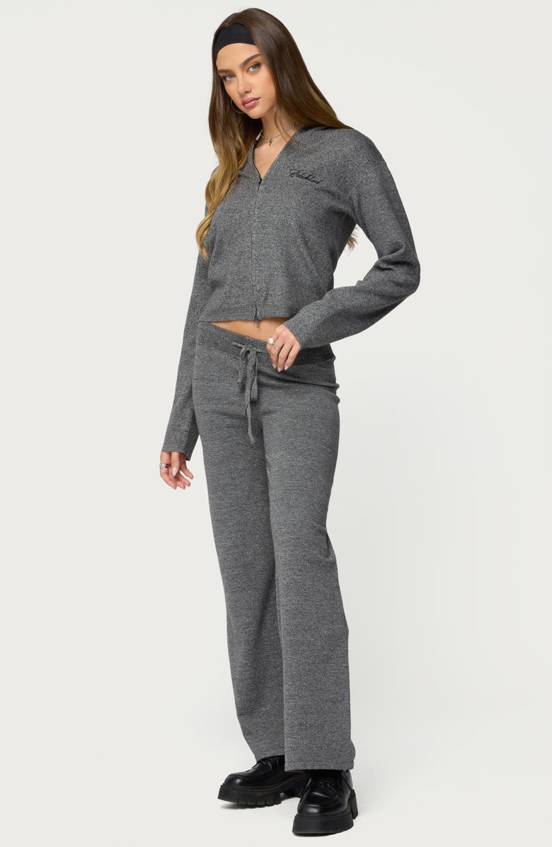 EDIKTED Ayah Knit Zip Crop Hoodie, Alternate, color, 