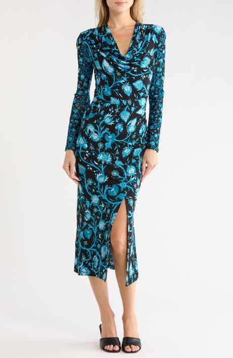 Hampstead Draped Long Sleeve Midi Dress