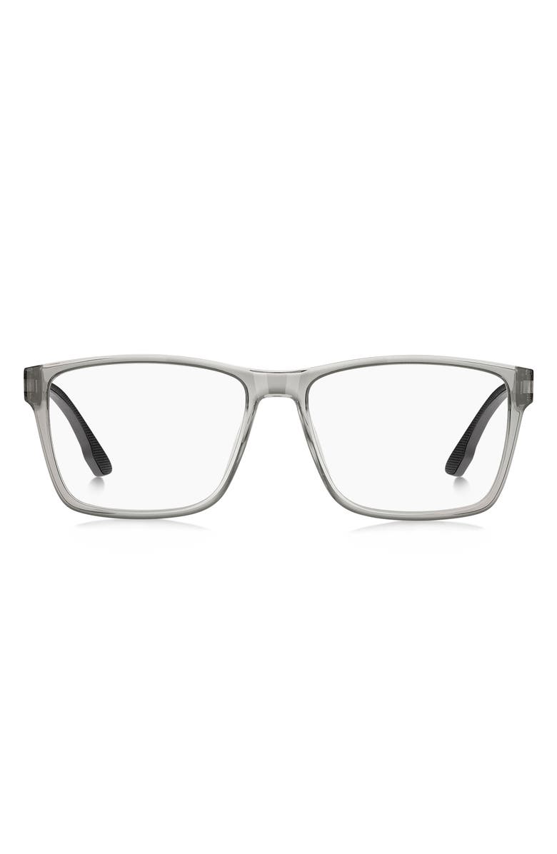 HUGO 57mm Rectangular Optical Glasses, Main, color, Grey