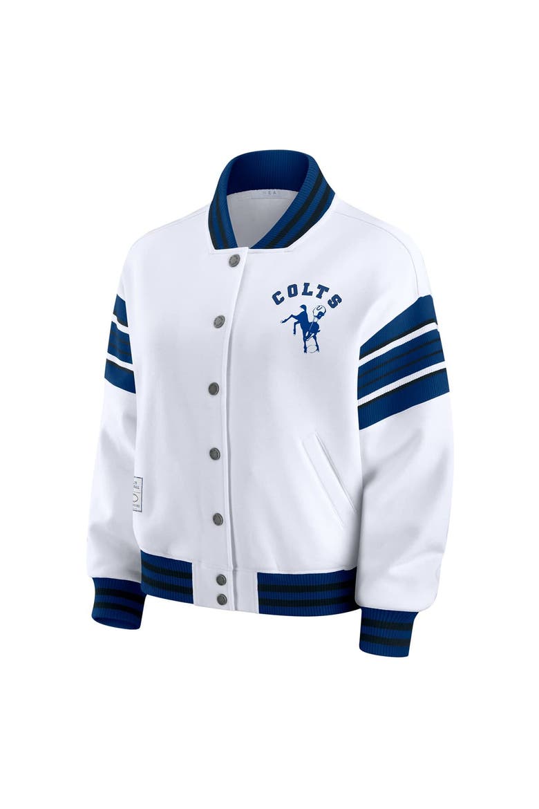 Women's WEAR by Erin Andrews White Indianapolis Colts Plus Size Full-Snap Fleece Sweatshirt Jacket, Alternate, color, White