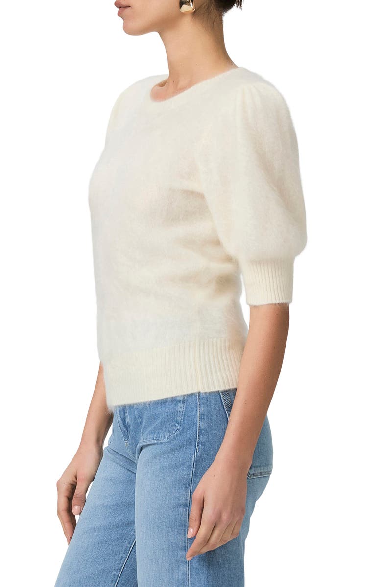 PAIGE Gladiolus Short Sleeve Cashmere Sweater, Alternate, color, Ivory