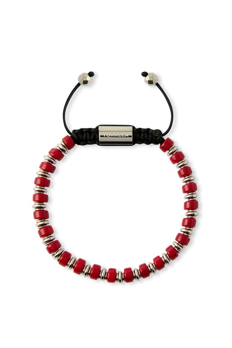 Coral Heishi Beaded Bracelet, Main, color, Coral