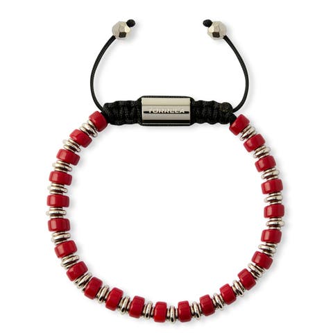 Coral Heishi Beaded Bracelet