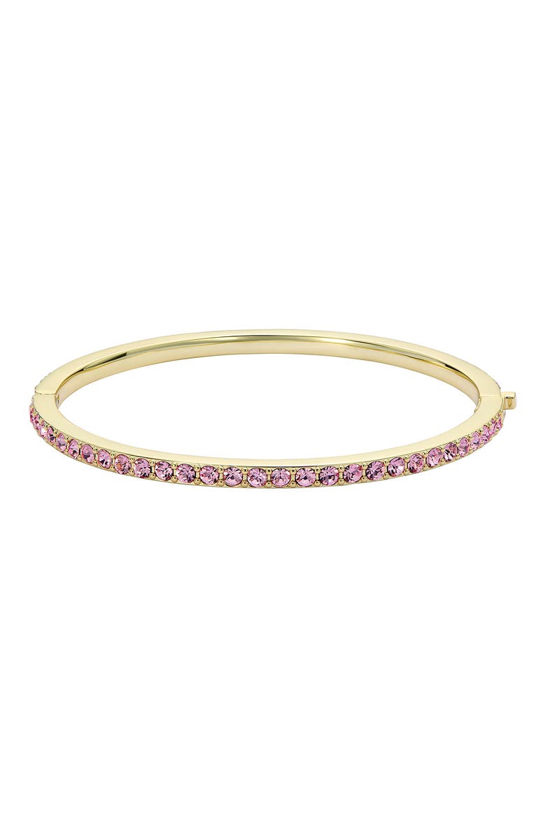 Claudia Narrow Crystal Hinge Bracelet, Alternate, color, GOLD/ PINK