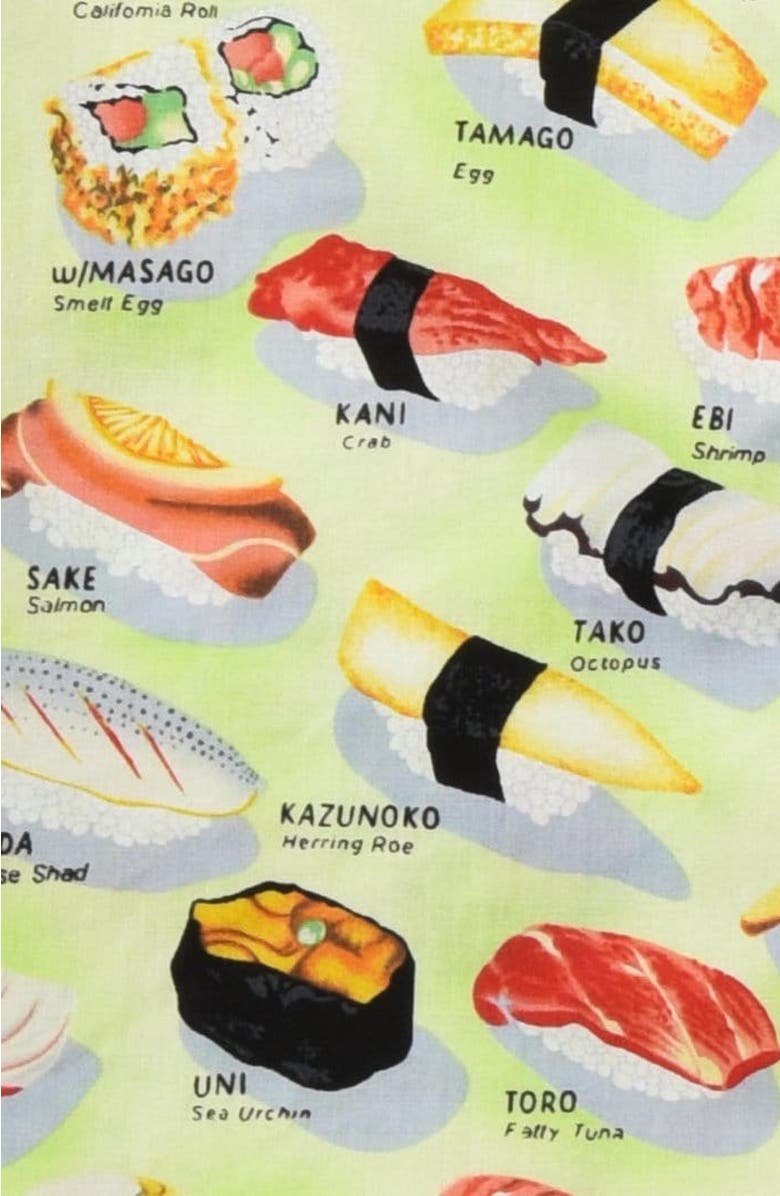 The Cat's Pajamas Poplin Pajama Set Conversational, Alternate, color, Sushi Wasabi