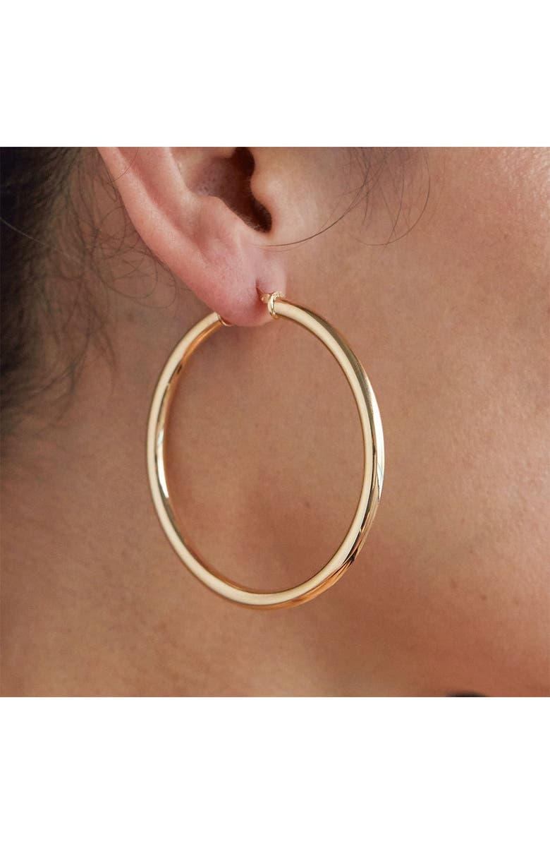 SAVVY CIE JEWELS Italian High Polish 2.2" Hoop Earrings, Alternate, color, Gold