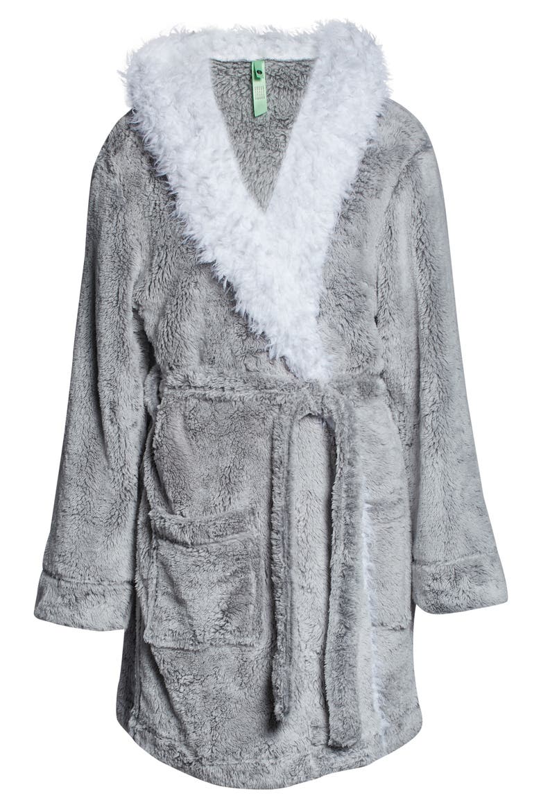 Intimates Be Mine Hooded Robe, Alternate, color, ASH