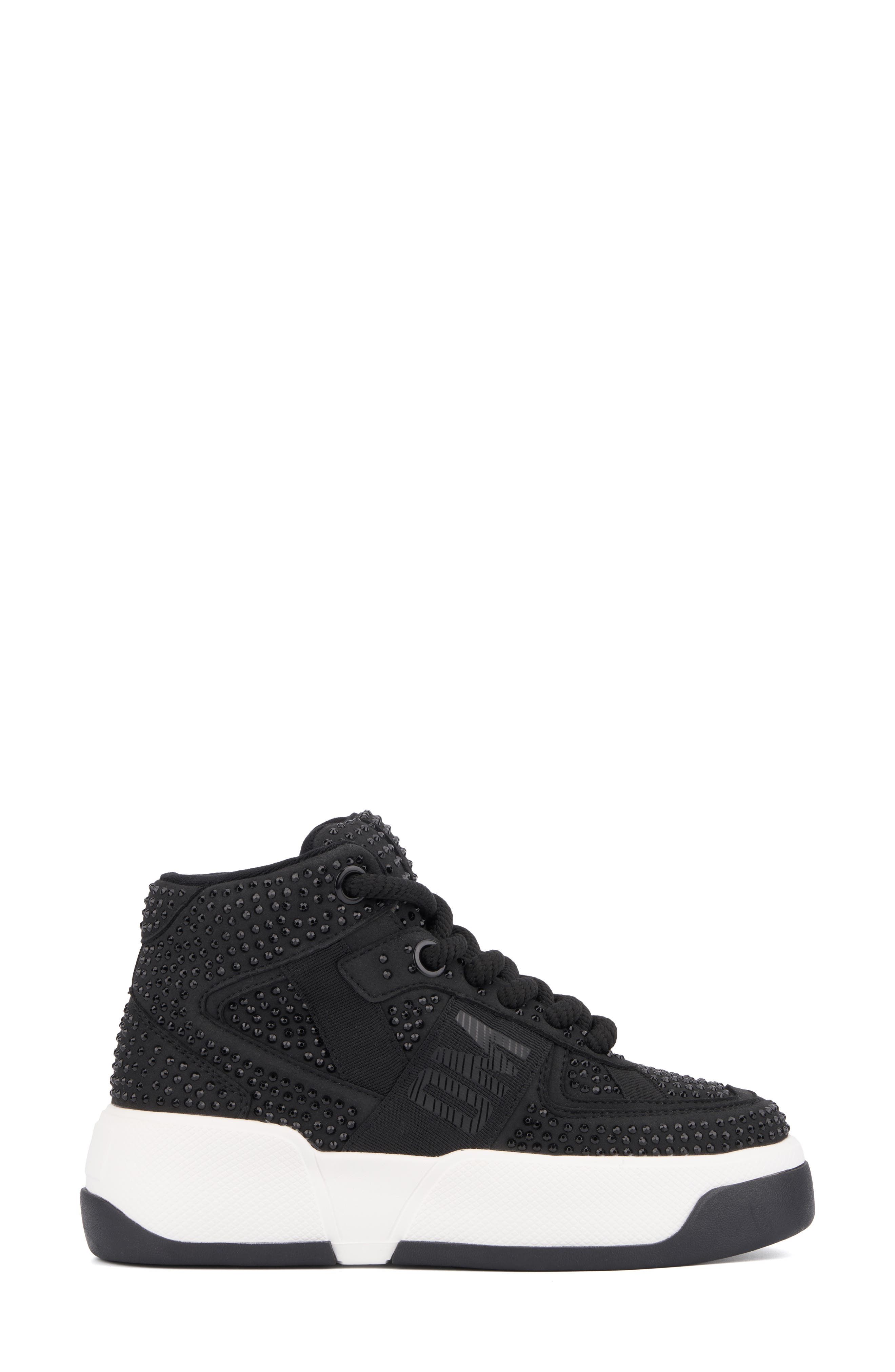 OLIVIA MILLER Lamia Rhinestone Sneaker, Alternate, color, Black