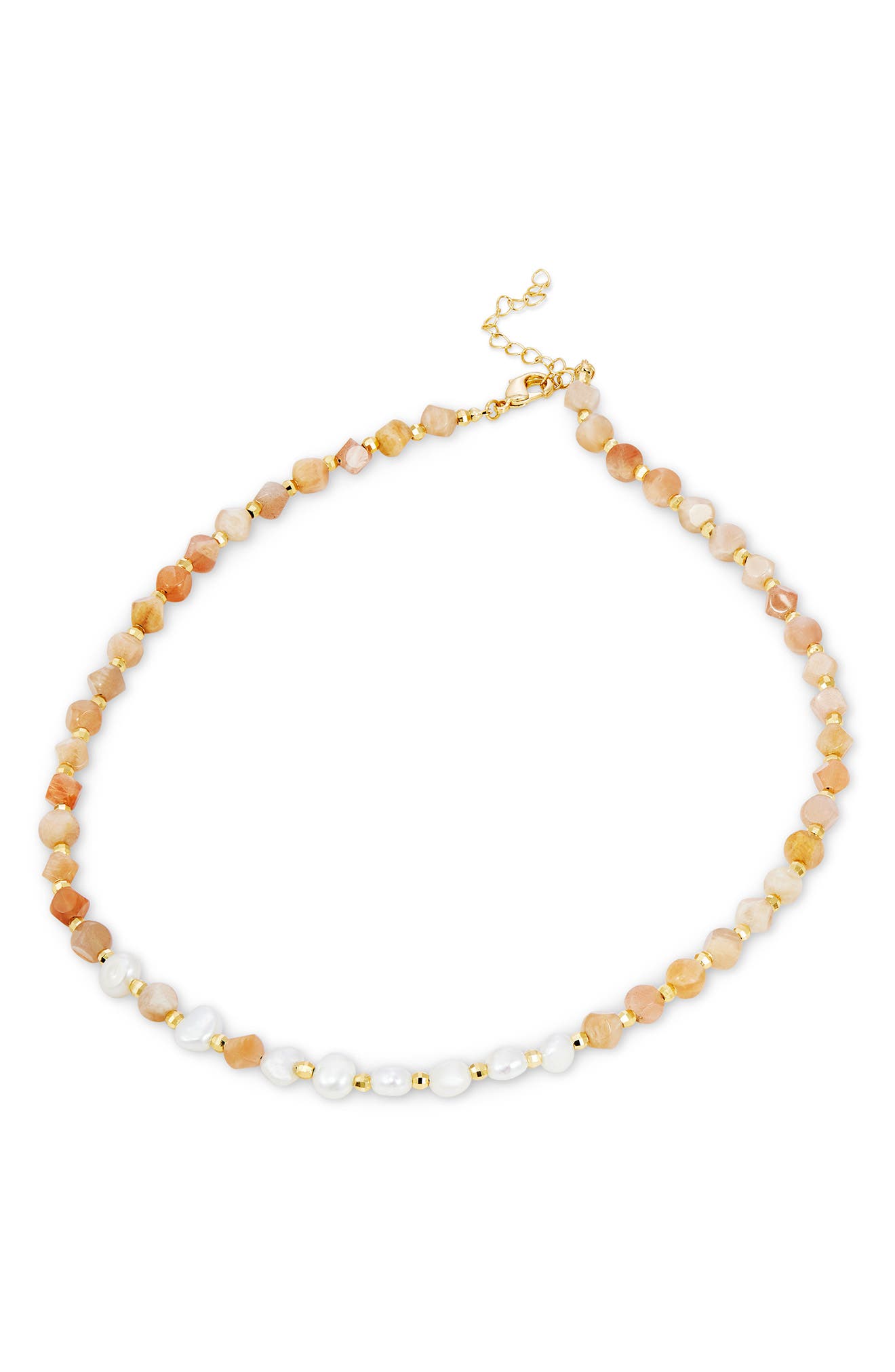 Imitation Pearl and Bead Collar Necklace