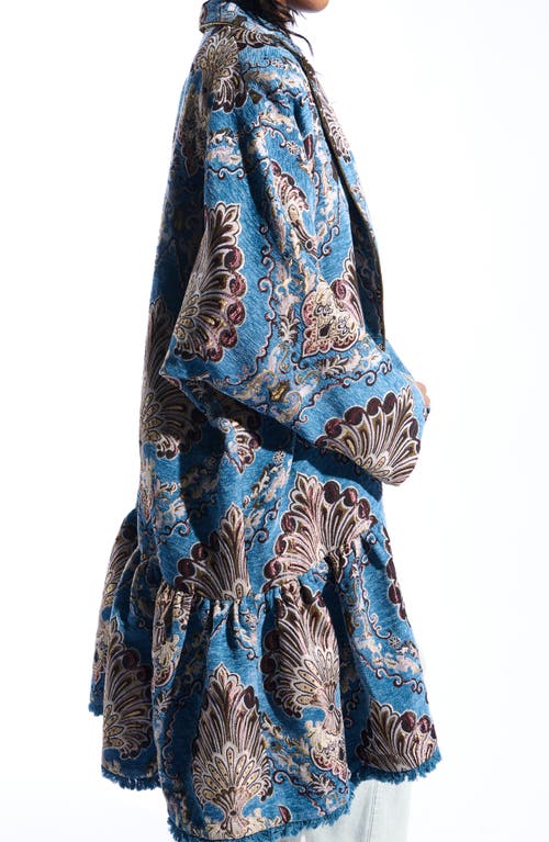 Azalea Wang Paisley Jacquard Peplum Coat In Multi