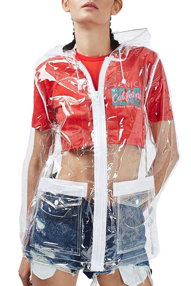 Clear Plastic Rain Jacket, Main, color, CLEAR