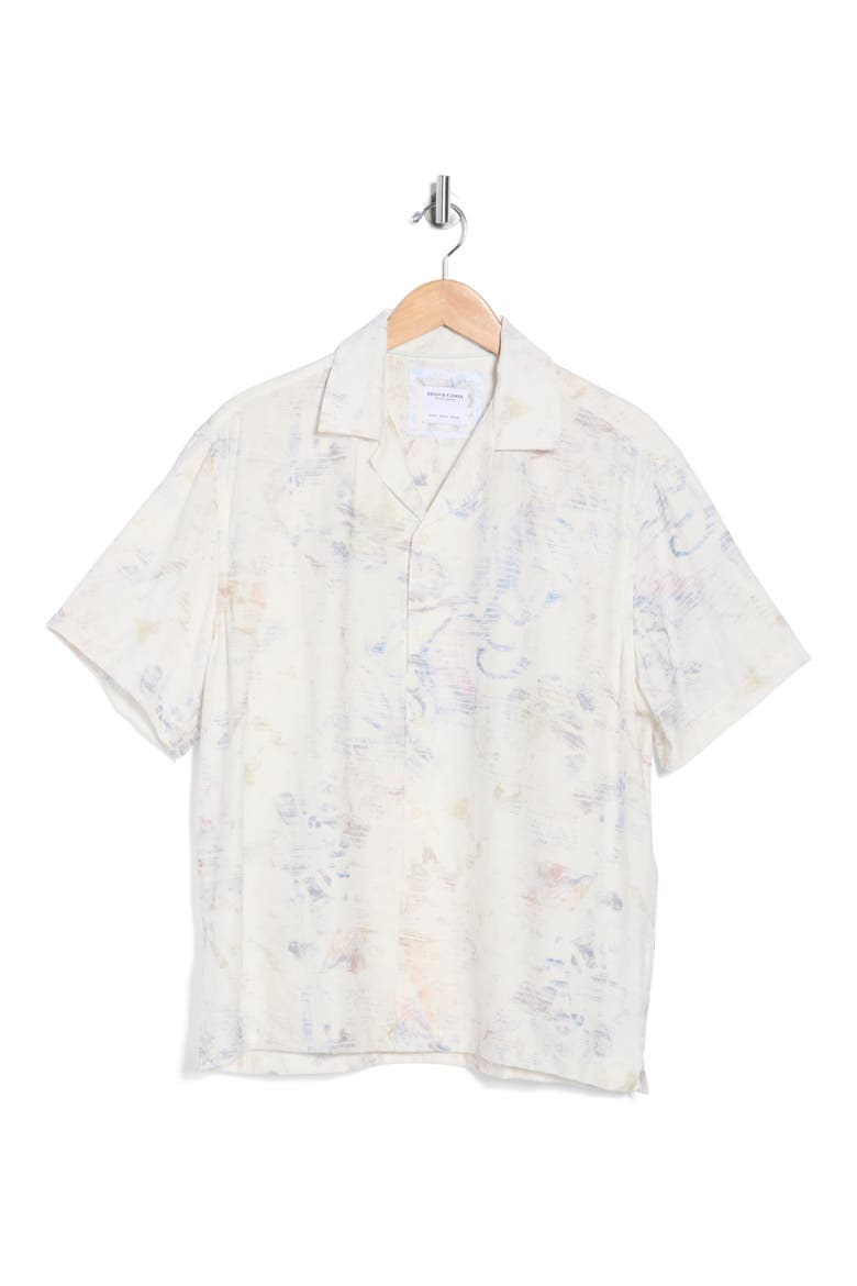 Abstract Print Camp Shirt, Alternate, color, OFF WHITE