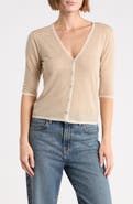 Vince Micro Stripe Wool Blend Cardigan