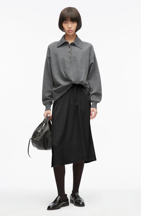 Merino Tucked Polo Dress