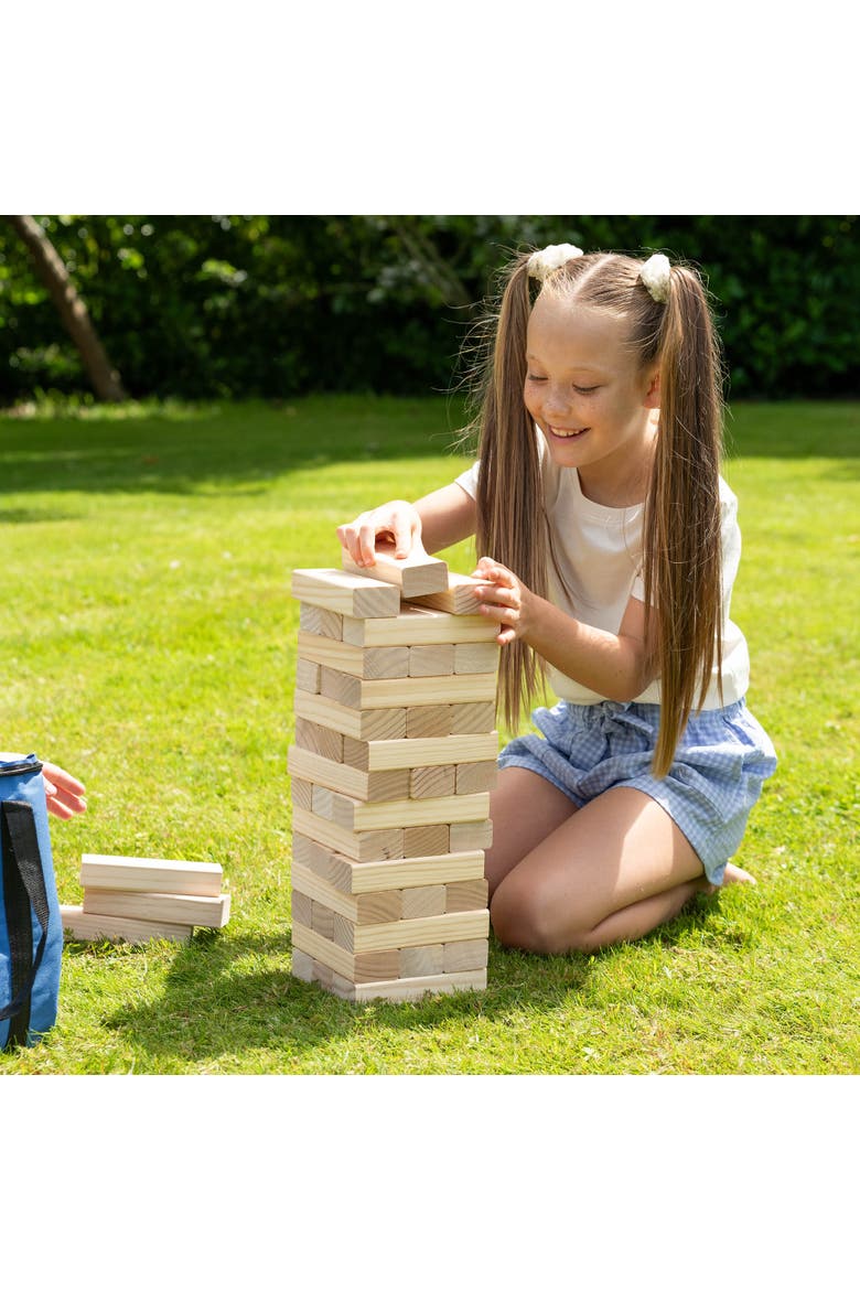 Giant Stack N Fall Wood Block Game Bag Family, Alternate, color, Multicolored