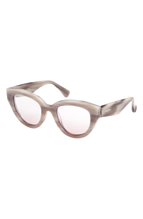 Max Mara Glimpse 50mm Polarized Cat Eye Sunglasses In Camel Horn/brown Lenses