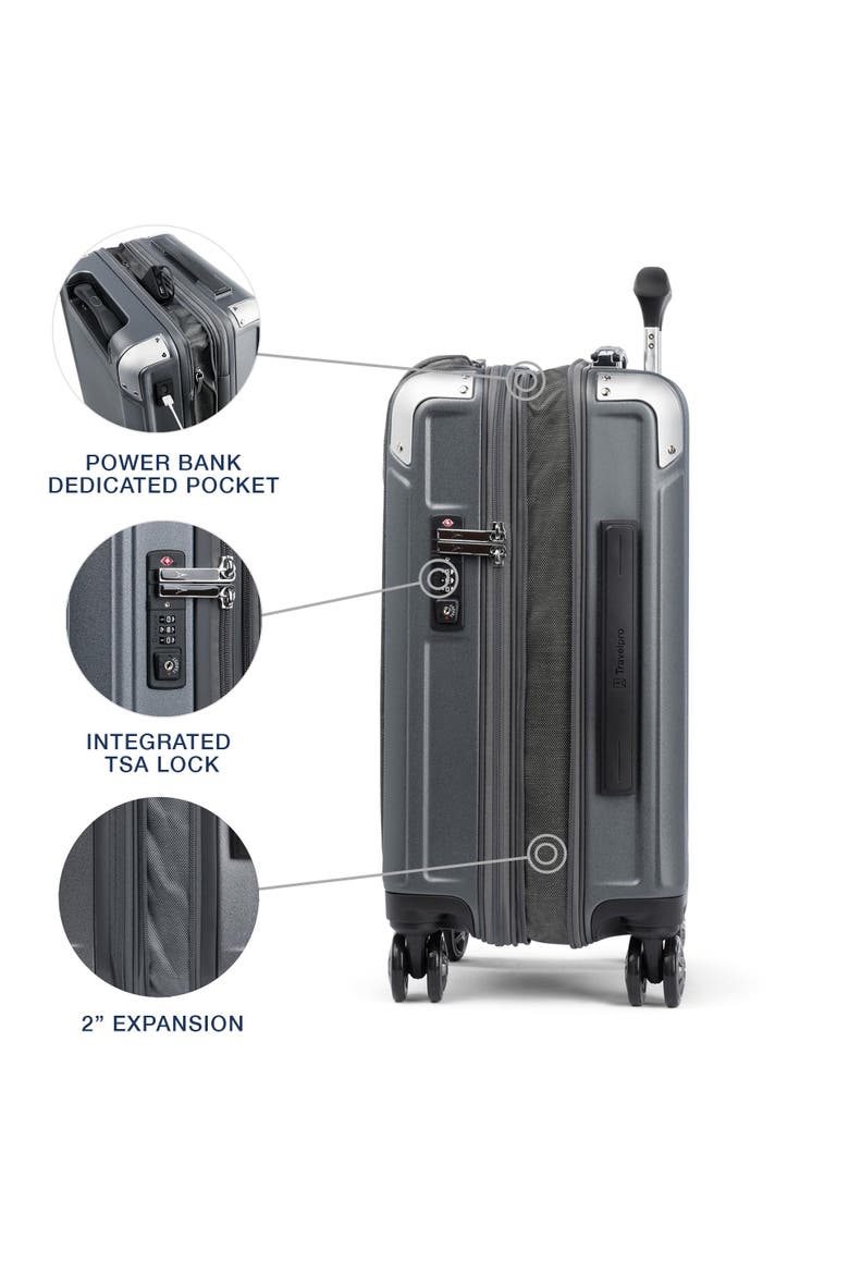 Platinum Elite Hardside Expandable 20" Compact Carry On, Fits up to 15.6" Laptop, Alternate, color, Vintage Grey