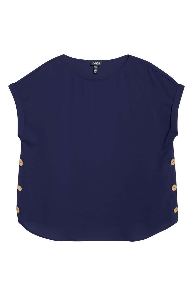 Jones New York Button Detail Top, Alternate, color, Pacific Navy