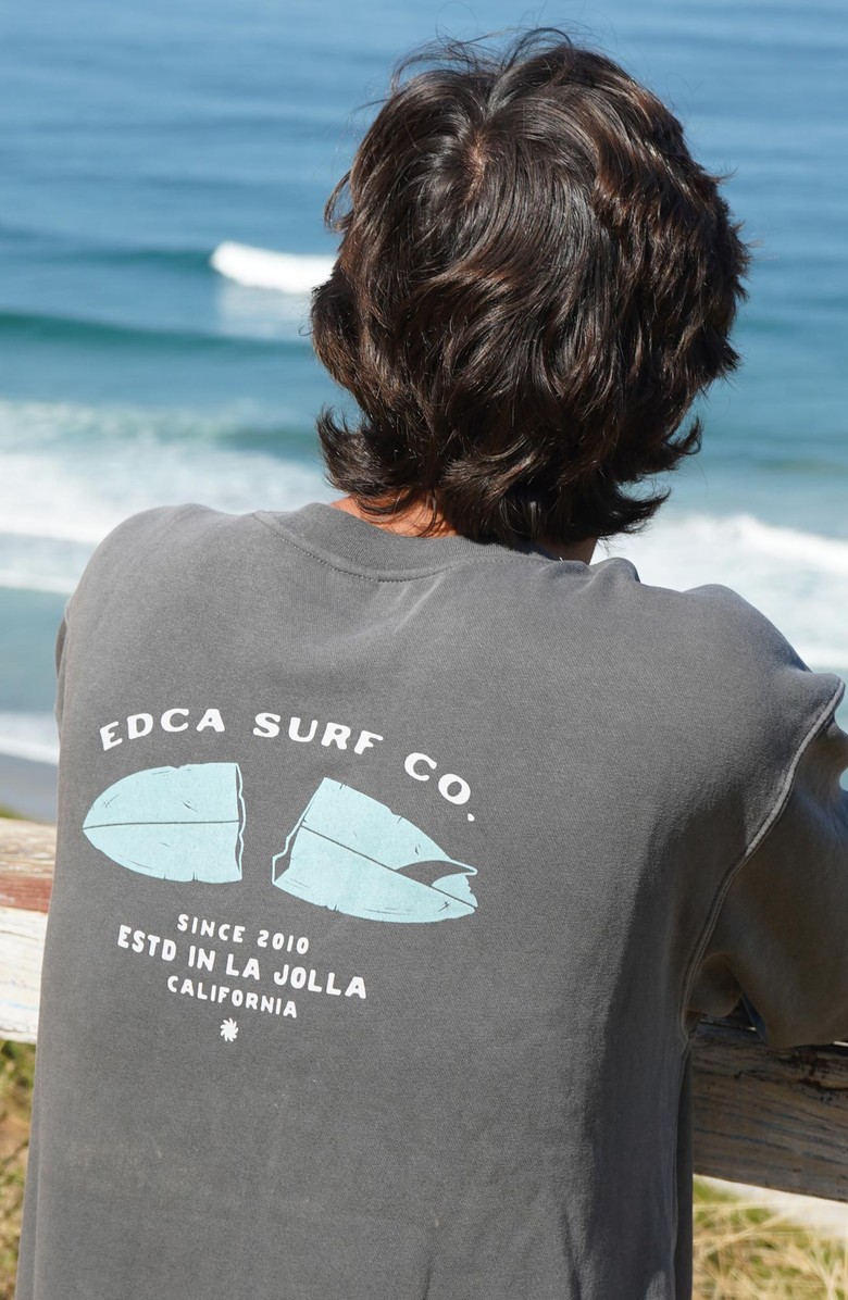 Everyday California Beater Board Crewneck Sweatshirt, Alternate, color, Grey