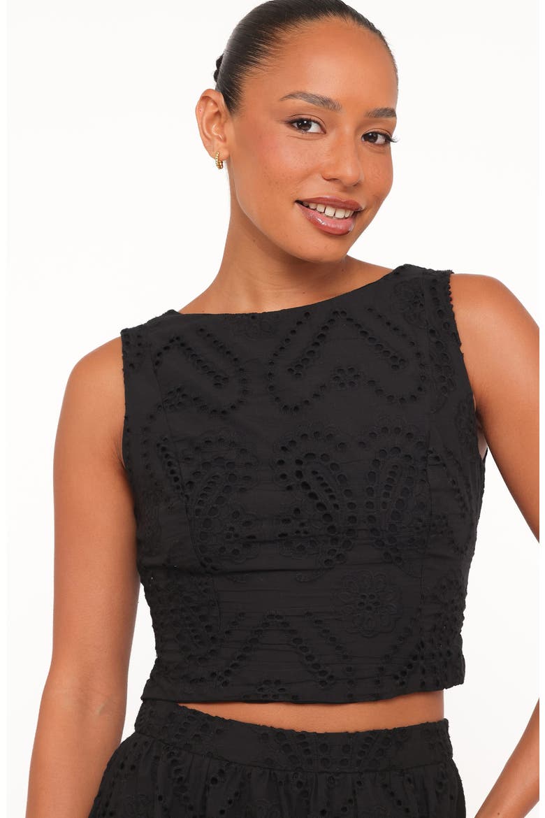 Isabelle Cotton Bow Back Top & Maxi Skirt Set, Alternate, color, BLACK
