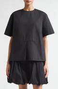 Jil Sander Plastron Back Button Cotton Poplin Top