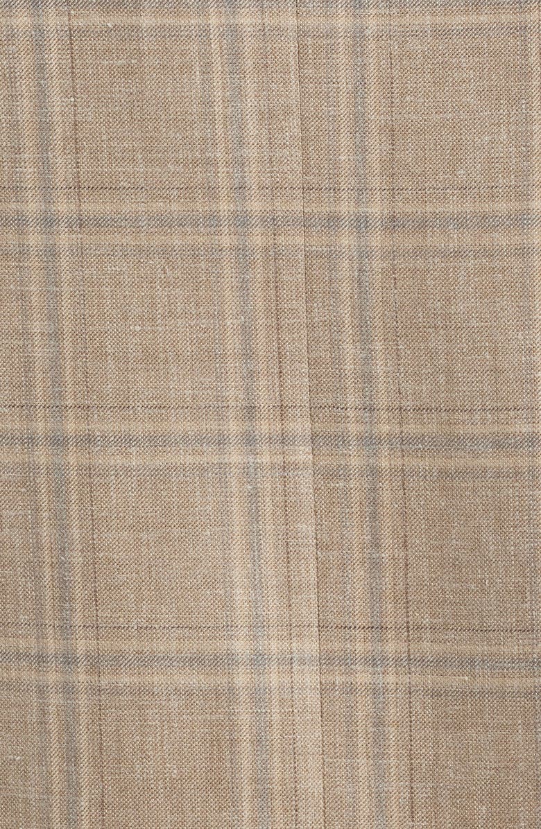 Canali Siena Regular Fit Beige Shadow Check Wool Blend Sport Coat, Alternate, color, Beige