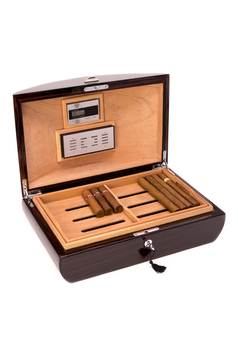 Davey Cedar Cigar Humidor, Alternate, color, EBONY